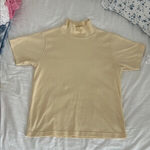 L.L. Bean Butter Yellow Short Sleeve Top